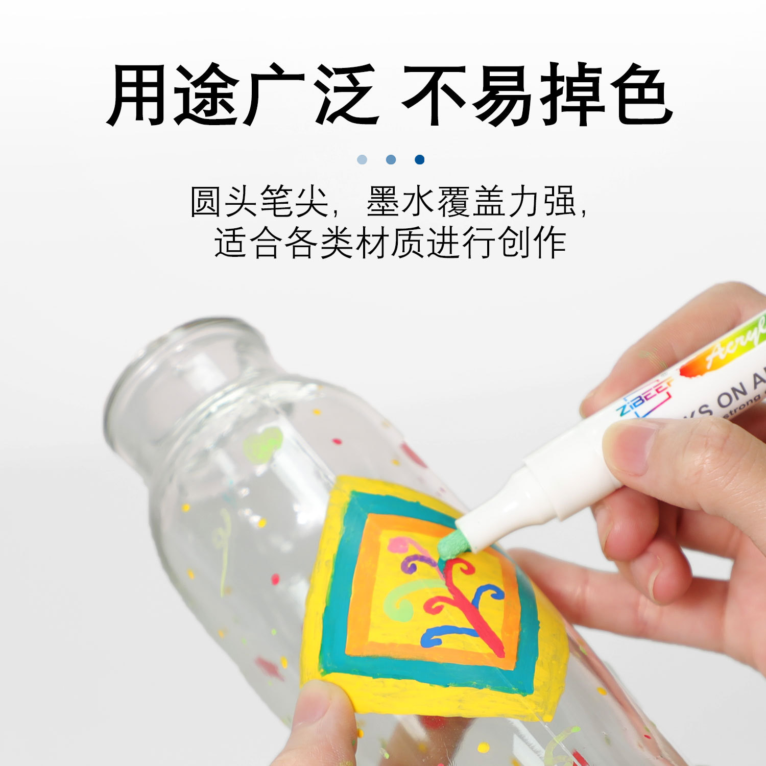 Wholesale of acrylic markers in 24-color and 36-color sets, stone graffiti art drawing pens, waterproof paint pens Specification image