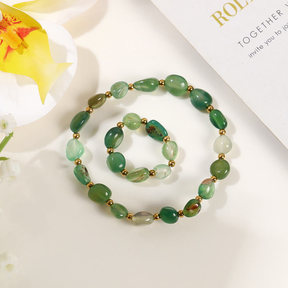 Yunyi Shijia Natural Crystal Elastic Bracelet Ring Set, available in multiple colors, new crystal bracelet jewelry bracelet pic 5