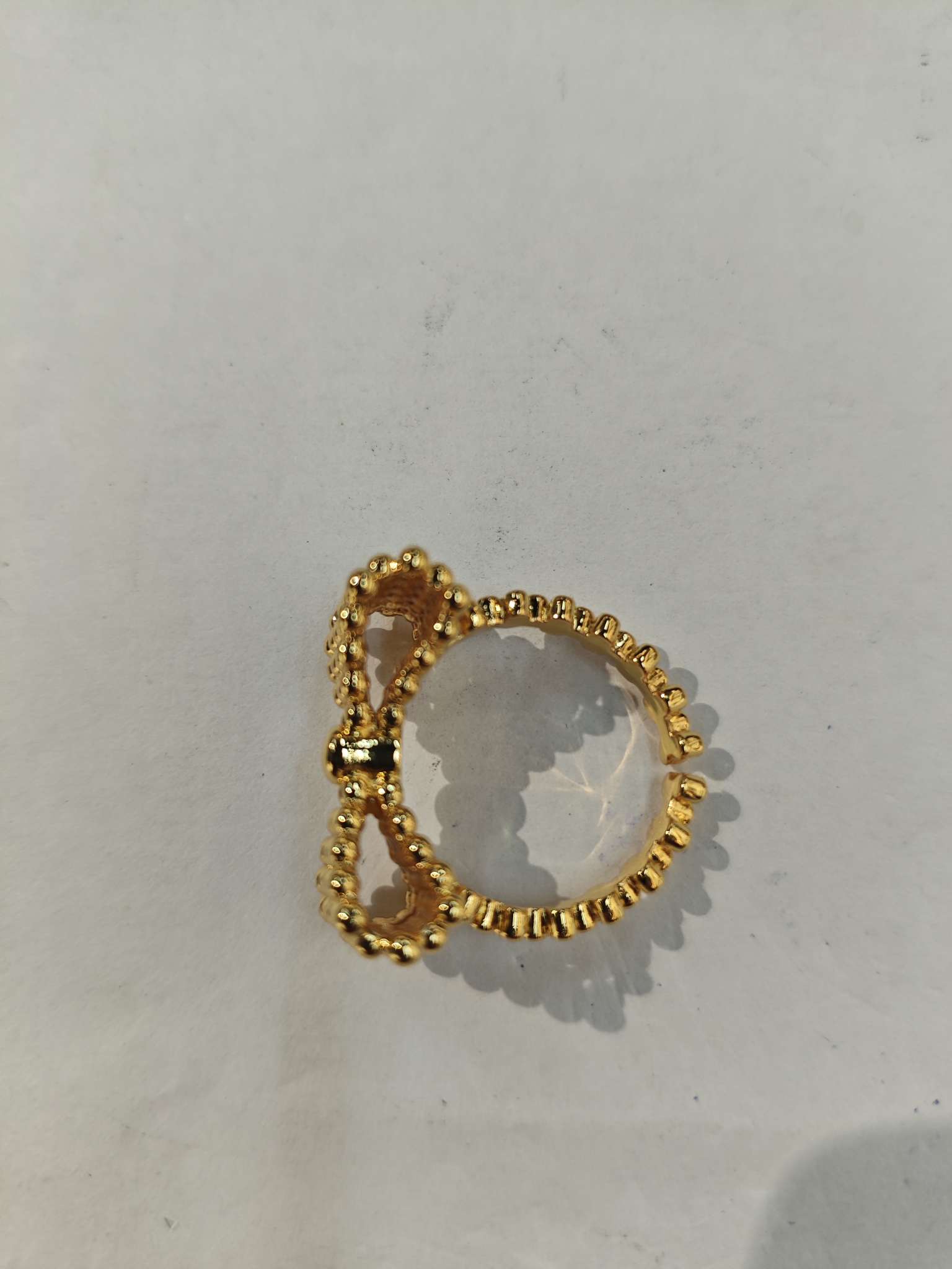 Nuevo anillo simple y versátil arco oro anillo de cobre detail image 3