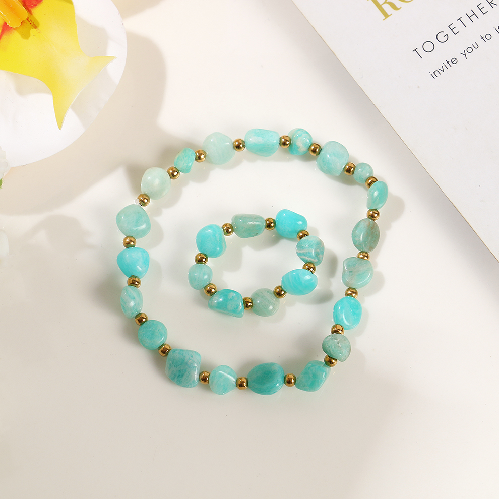 Yunyi Shijia Natural Crystal Elastic Bracelet Ring Set, available in multiple colors, new crystal bracelet jewelry bracelet pic 11