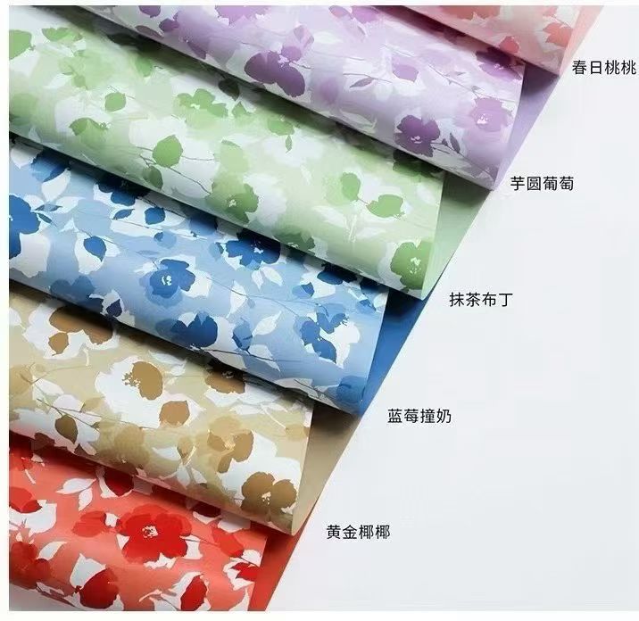 Flower wrapping paper (summer flower tea) Valentine's Day gift paper waterproof flower wrapping paper detail image 2