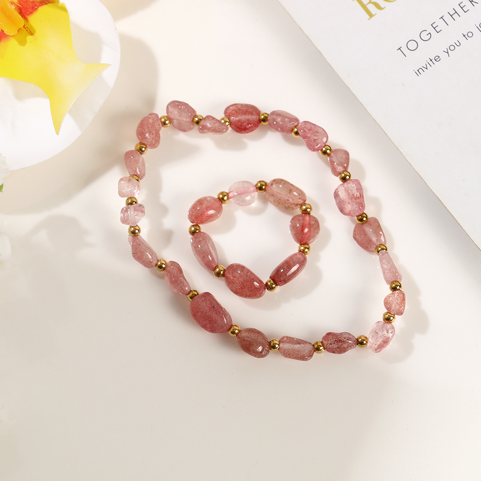Yunyi Shijia Natural Crystal Elastic Bracelet Ring Set, available in multiple colors, new crystal bracelet jewelry bracelet pic 8