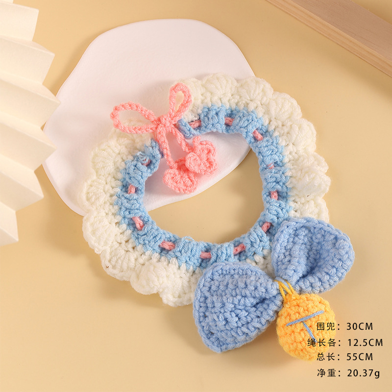 Pet saliva wipes, cat woven dog scarves, pet scarves, pet jewelry saliva pouches Specification image