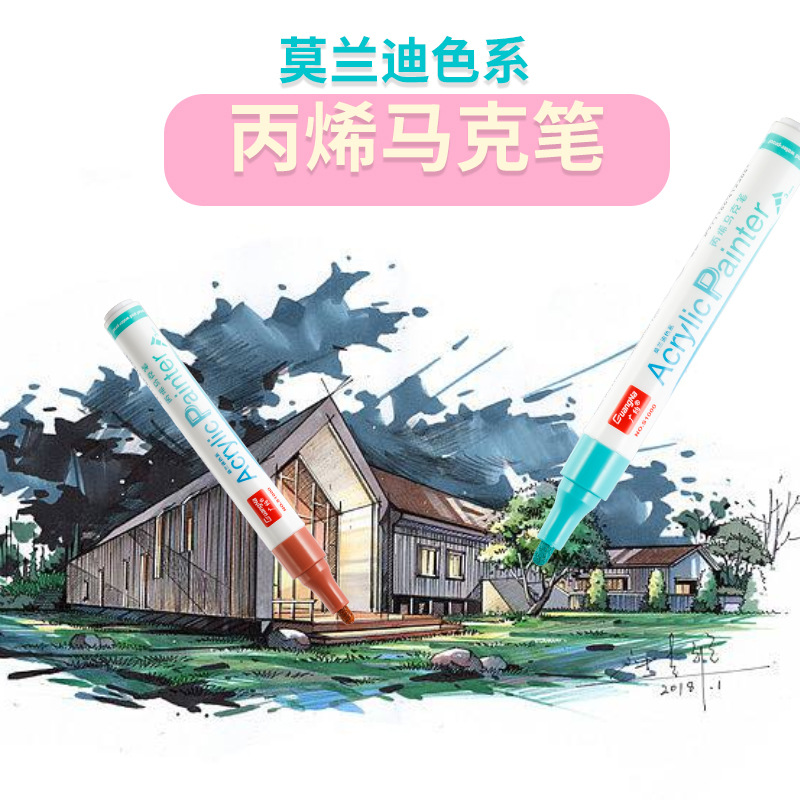A set of 36-color and 48-color water-based paint acrylic markers with a wide range of Morandi colors details Picture