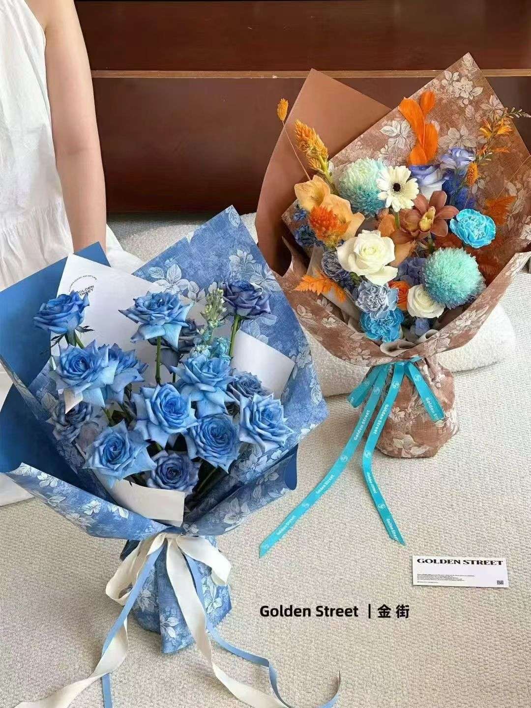 Fresh flower wrapping paper, artificial flowers, fake flowers, festival gifts. Packaging paper detail image 8