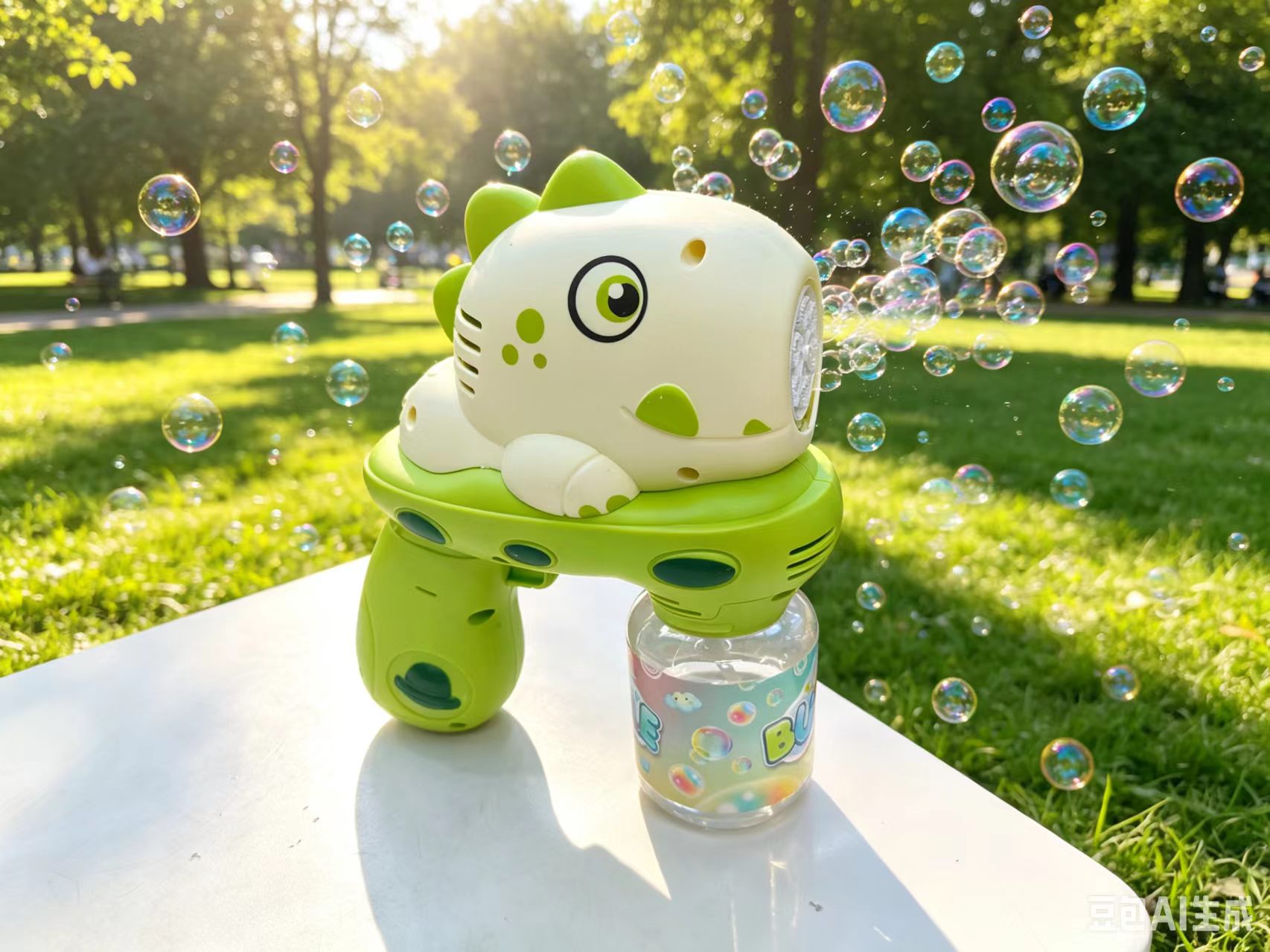 Little Dinosaur Bubble machine, children's fully automatic bubble blowing gun, electric handheld, popular outdoor toy detail image 2