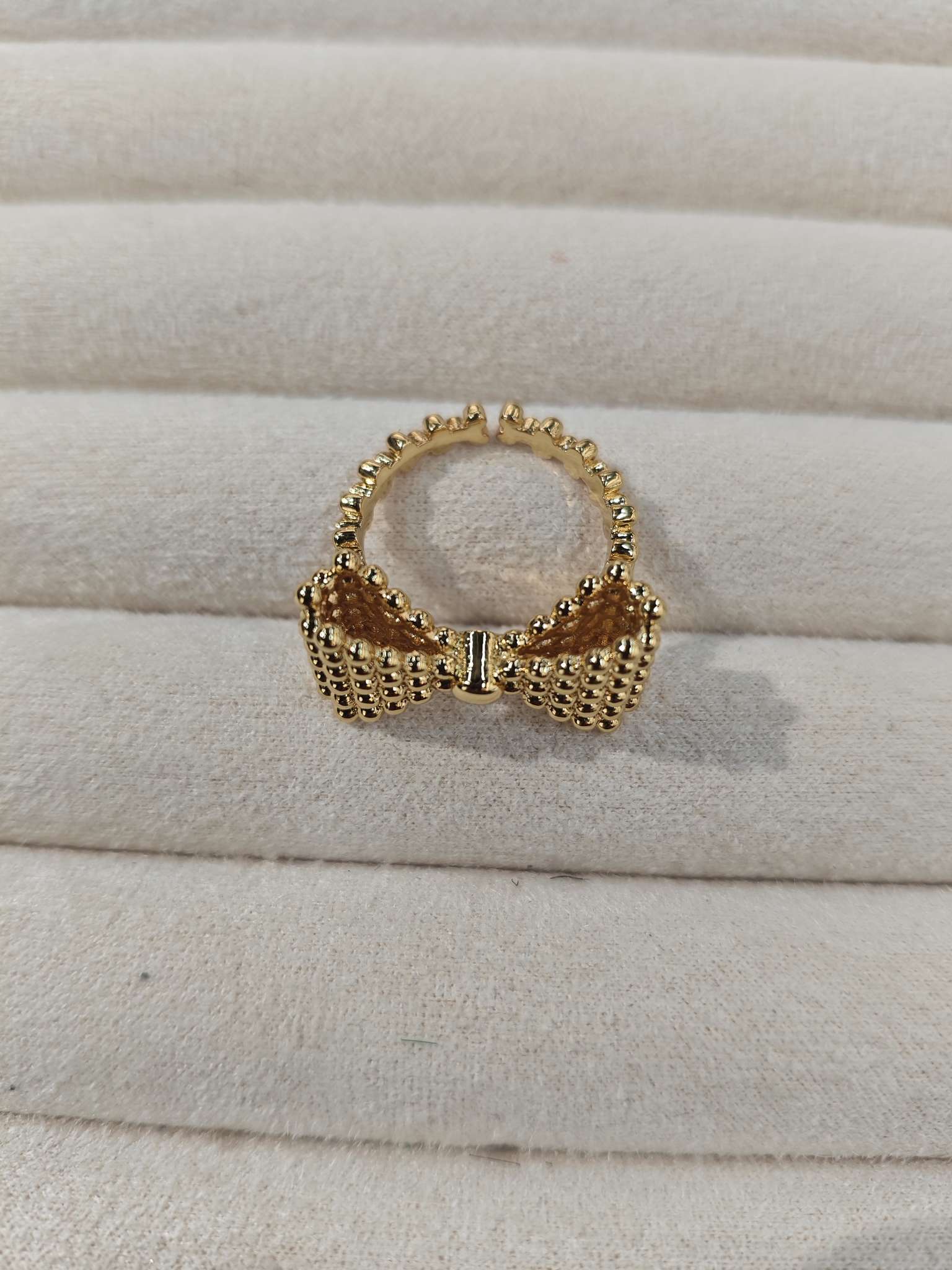 Nuevo anillo simple y versátil arco oro anillo de cobre detail image 4