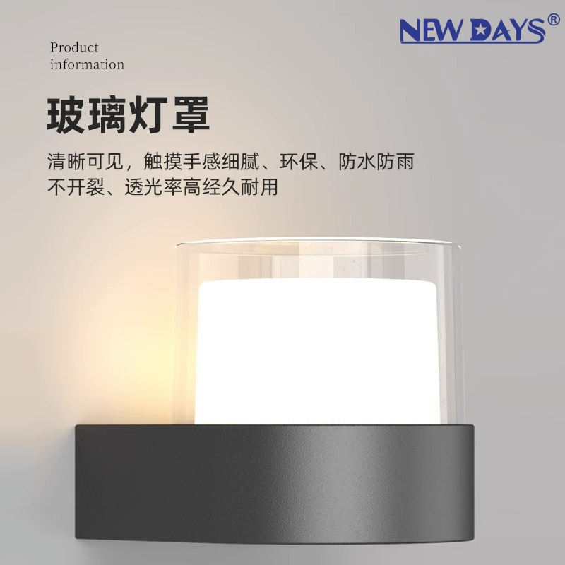 NEWDAYS brand cross-border new led solar wall lamps, outdoor waterproof energy-saving high-brightness lighting lamps, sensor atmosphere balcony lamps and solar panel garden lamps Application Scenario