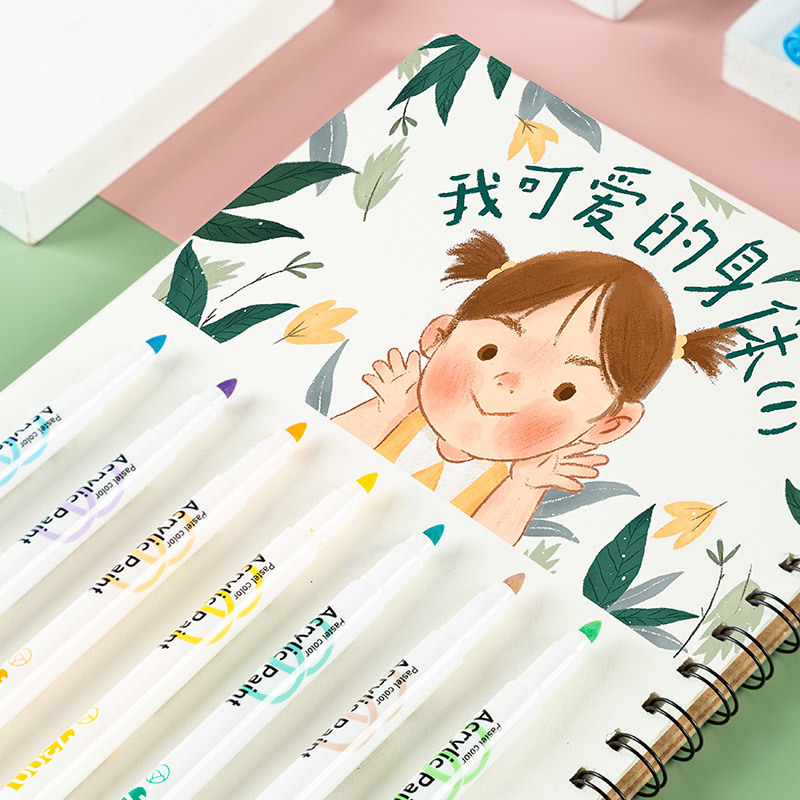 Guangna 7300 pastel acrylic pen Cotton core 36-color water-based marker pen set Shoes DIY Graffiti drawing pen Specification image