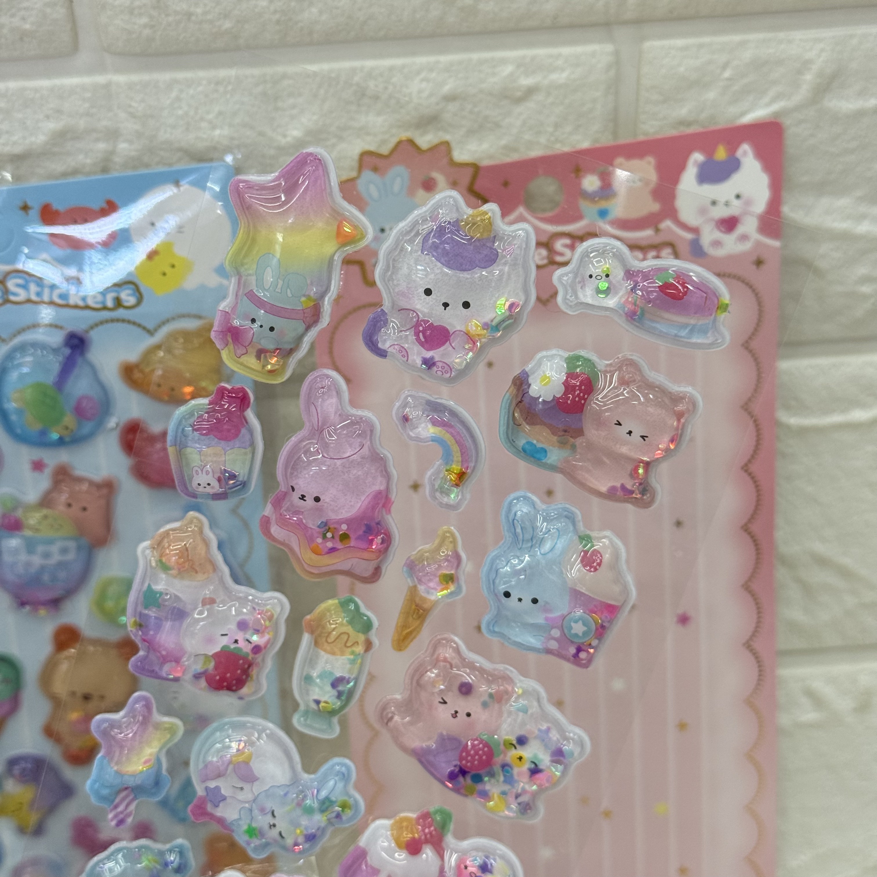 Cartoon 3D stereoscopic shaking water stickers, colorful and cute shaking fun reward decoration stickers, water-filled shaking water stickers pic 9