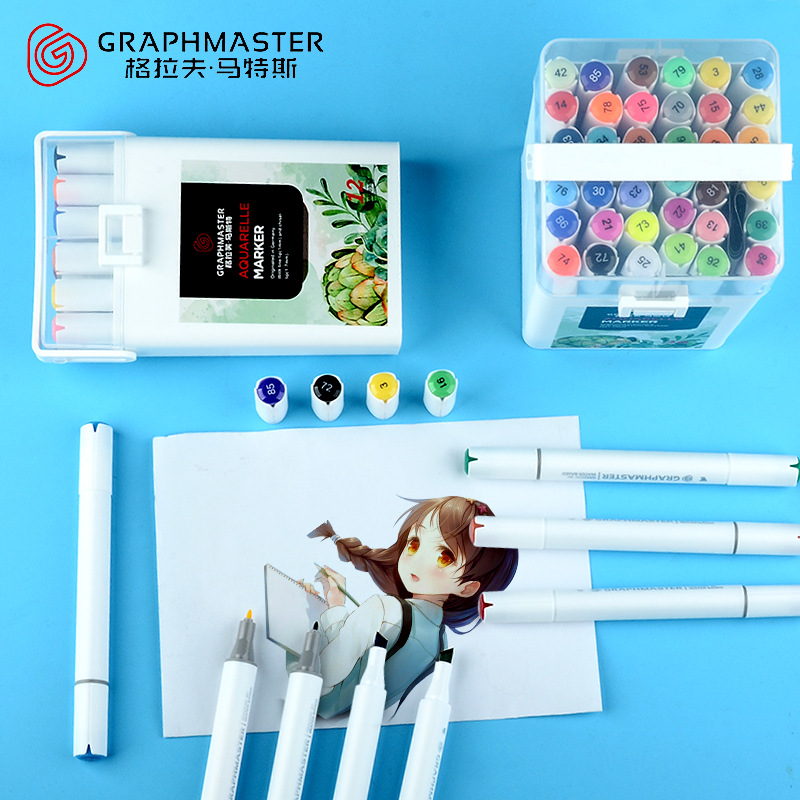 Sta Water-based double-headed markers for students 12-color, 24-color and 48-color sets, colored pens, children's washable markers Specification image