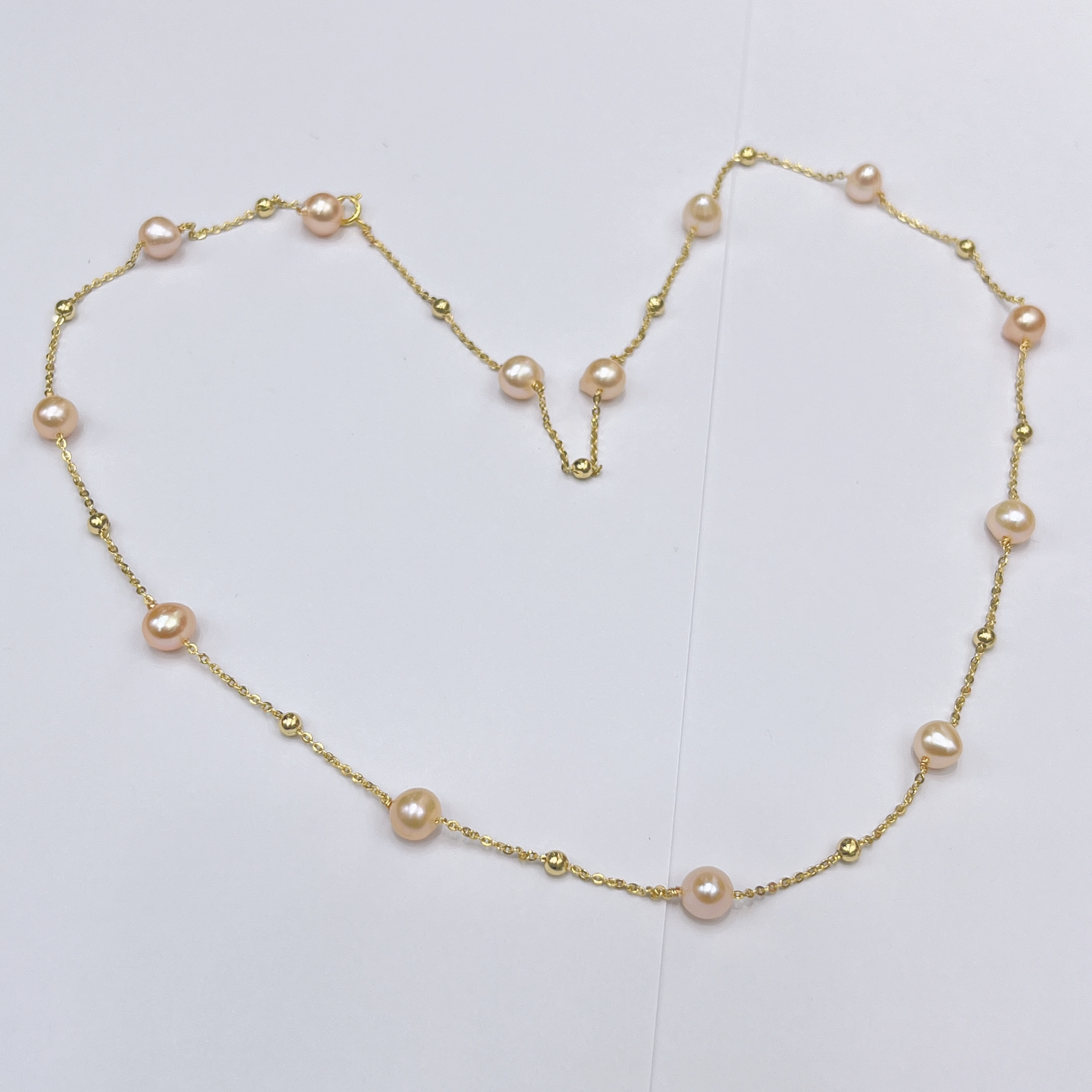 Yunyi Jewelry's freshwater pearl pink necklace, starry sky sweater chain, real pearl silver buckle, multiple wearing methods and effects Application Scenario
