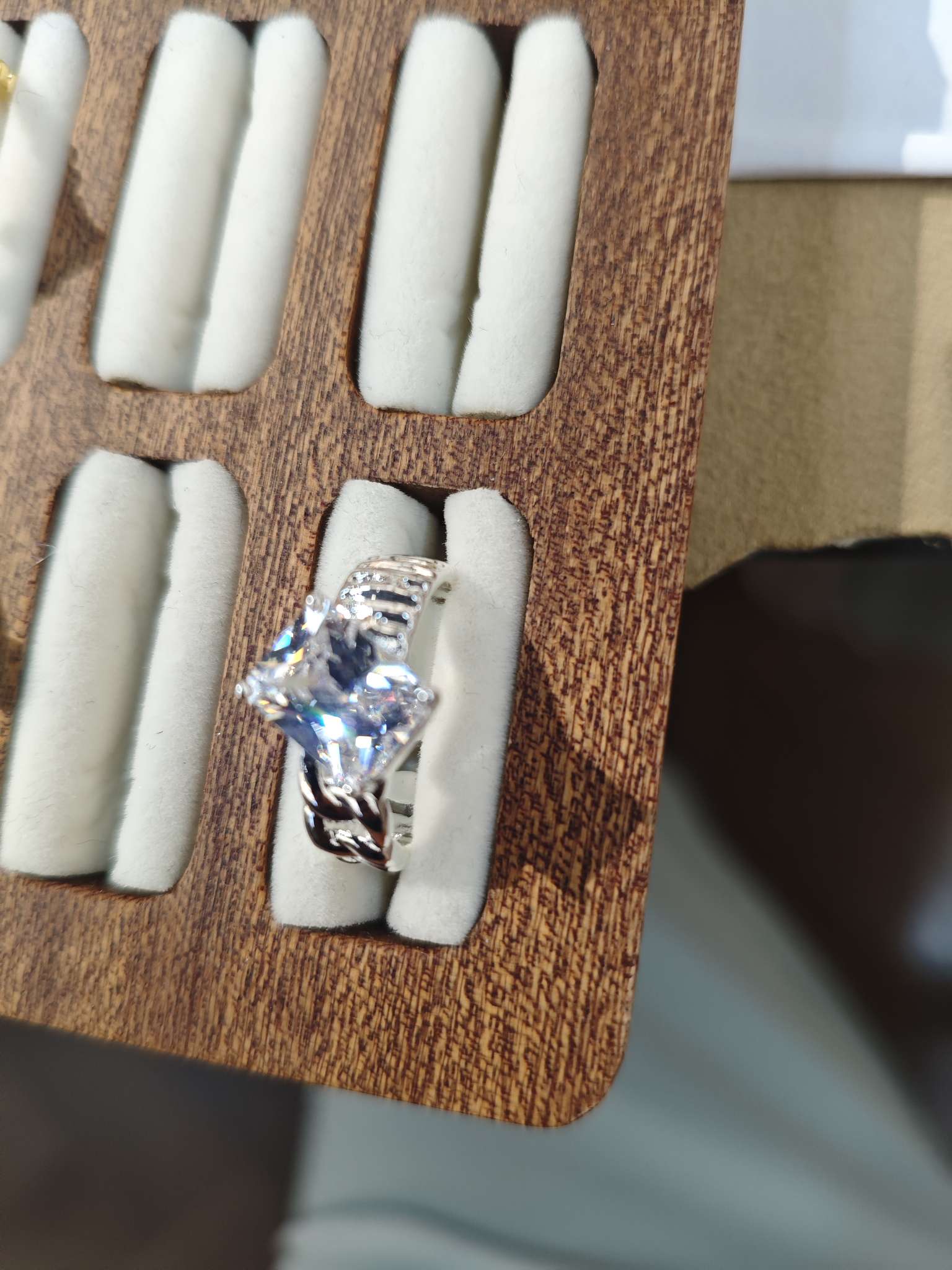 Vikings style copper alloy ring, rectangular diamond silver copper ring Application Scenario