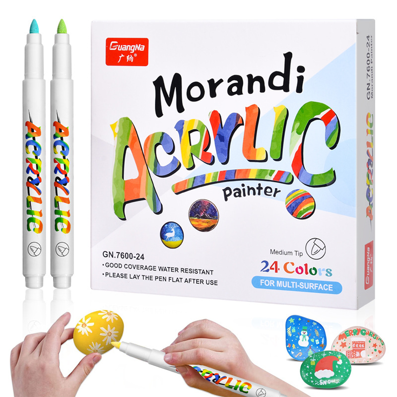 Guangna 7600 Morandi Color Acrylic Pen, Art Marker Pen, Water-based Animation Painting, Color Painting and Graffiti Pen set