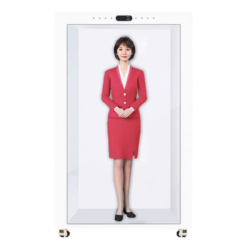 Customized virtual AI digital human transparent cabinet, naked-eye 3D holographic cabinet, voice interaction holographic cabin, welcome animation production. 154325451 Specification image