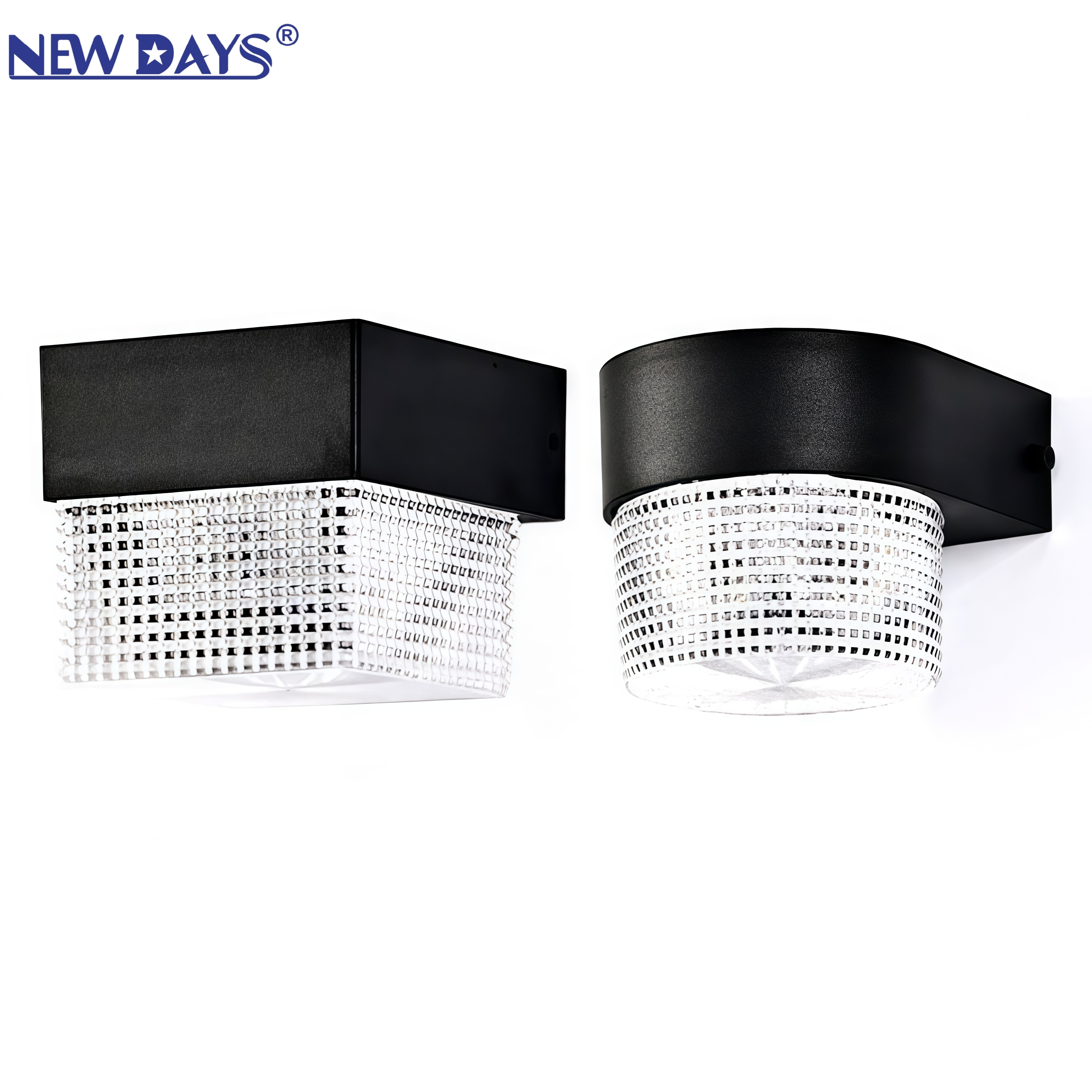 NEWDAYS brand cross-border new led solar wall lamps, outdoor waterproof energy-saving high-brightness lighting lamps, balcony lamps, crystal atmosphere garden lamps and wall lamps