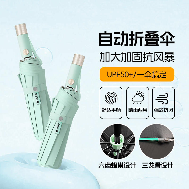 2026 model of fully automatic umbrella, new technology, super windproof black rubber, sun protection and UV protection, multi-color enlarged, all-weather and all-weather umbrella, sunshade