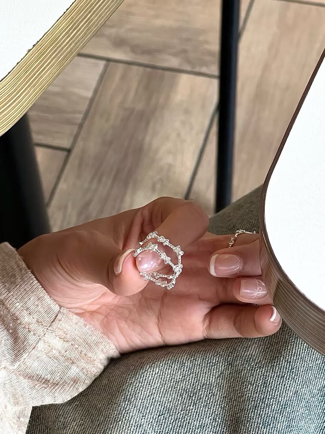S925通体银个性光板戒指 详情图3