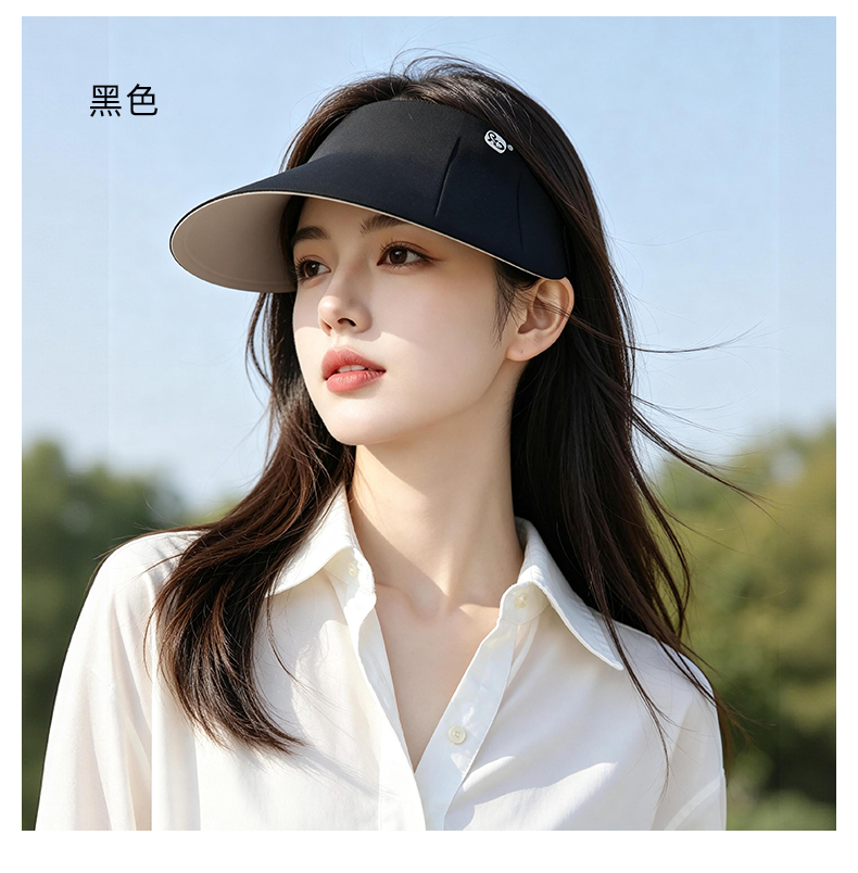 恩爱德轻奢风一体空顶防晒帽女夏季新款户外运动轻便可折叠遮阳帽太阳帽详情14