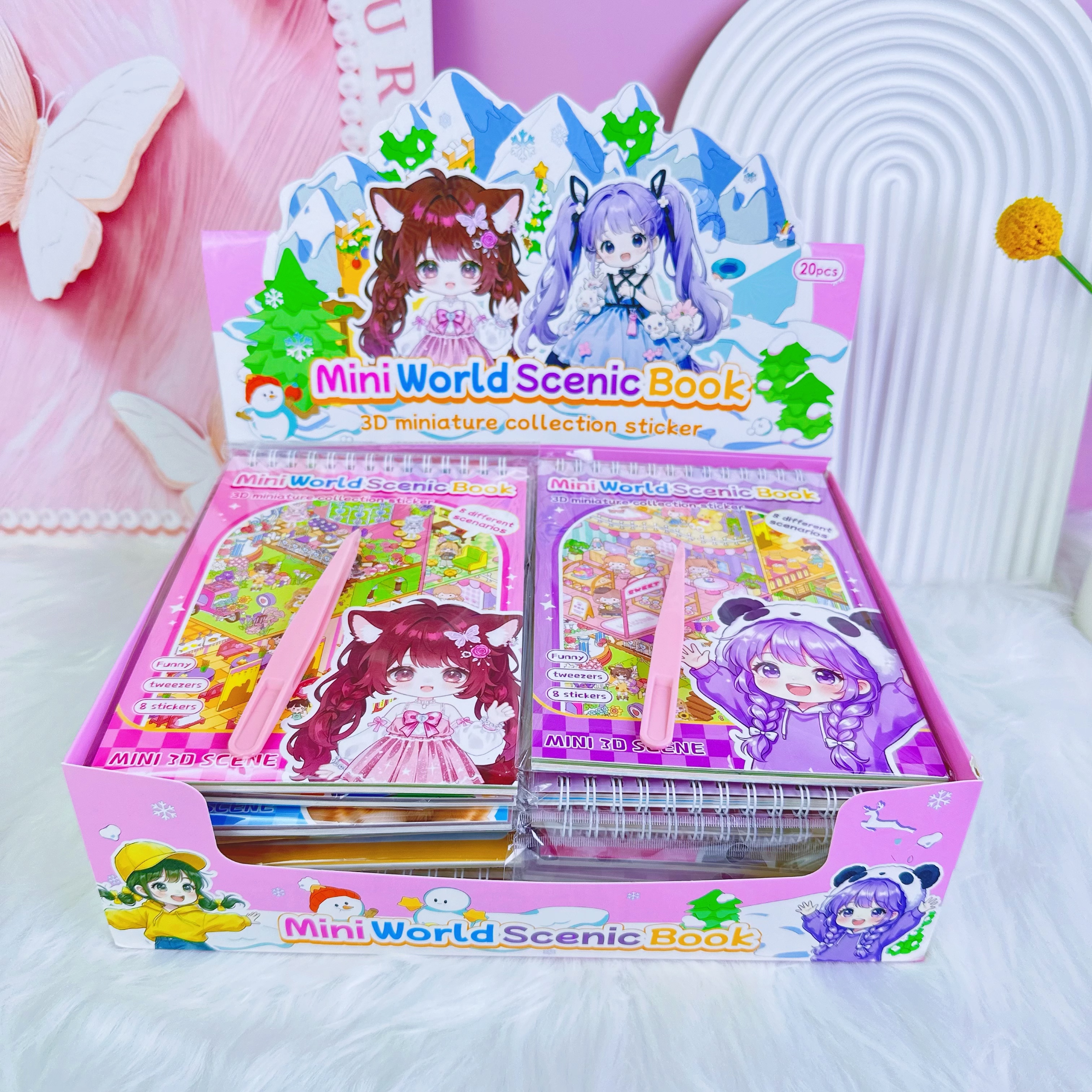 This collection of English version cartoon 3D scene stickers, this scene planner, Guka landscaping book, 3D miniature scene stickers Specification image