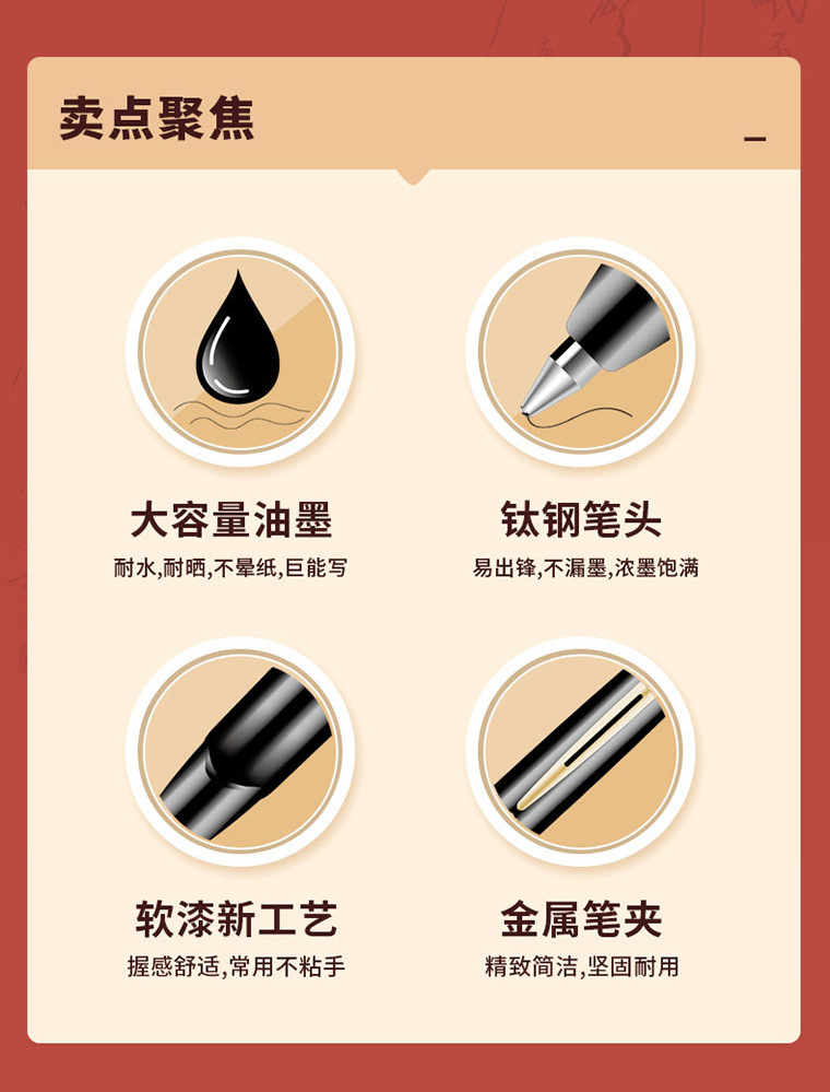 Baok PC5688 Calligraphy gel Pen, Business signature pen, large-capacity ballpoint pen, signature pen, carbon ink pen pic 3