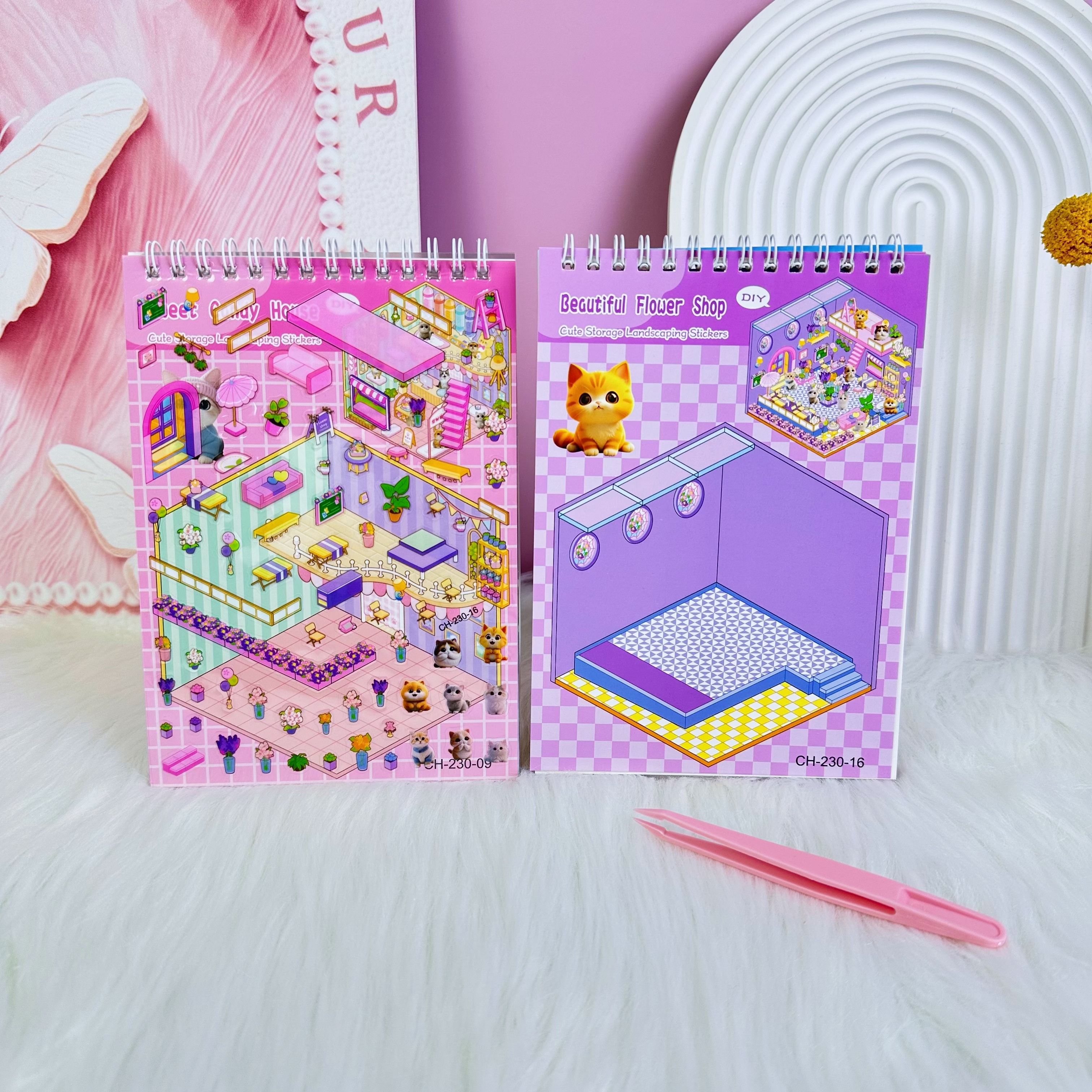 This collection of English version cartoon 3D scene stickers, this scene planner, Guka landscaping book, 3D miniature scene stickers Item Picture