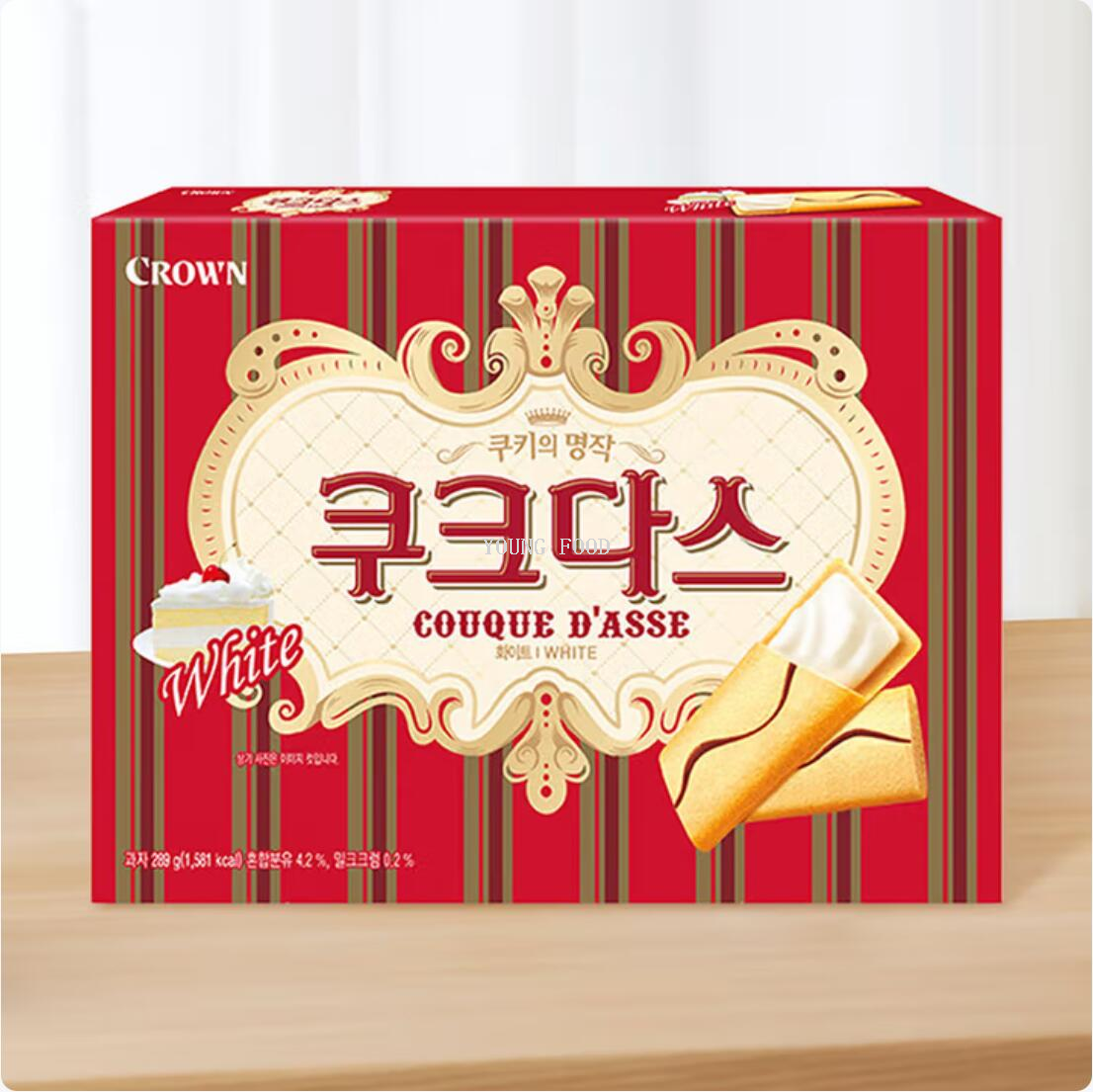 Free shipping! Korean imported crown Cream-flavored sandwich Bar Cookies 289g smooth cream filling * Item Picture