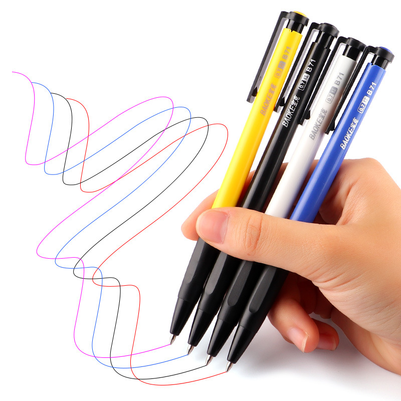 Baok ballpoint pen, office ballpoint pen, blue press creative medium oil pen, smooth water feel, student writing pen wholesale details Picture