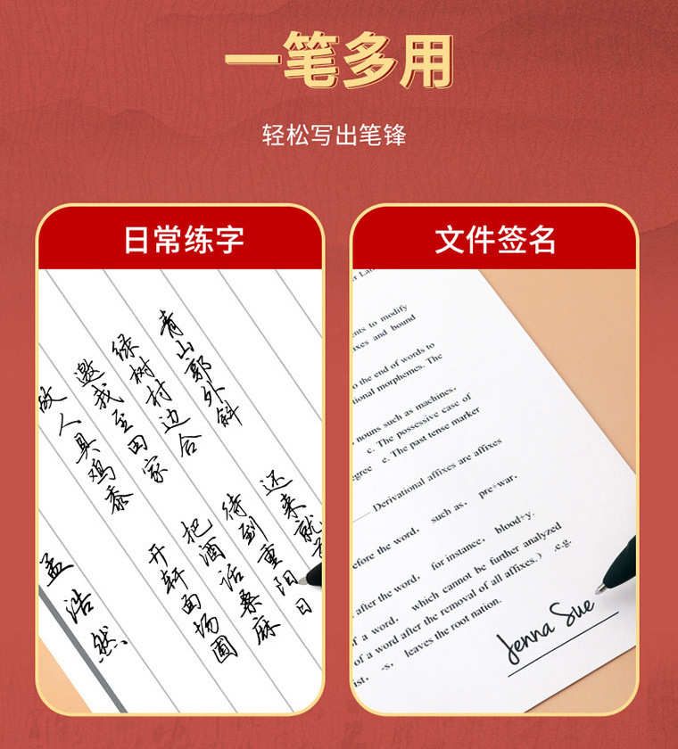 Baok PC5688 Calligraphy gel Pen, Business signature pen, large-capacity ballpoint pen, signature pen, carbon ink pen pic 14