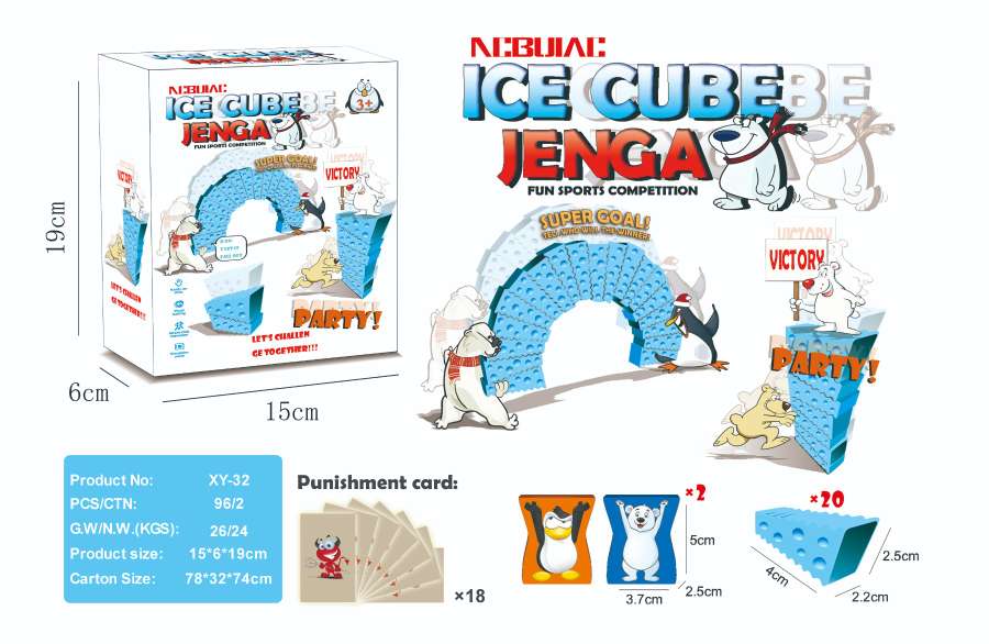 Ice Cube Stacking Game tabletop challenge balance building block toy details Picture