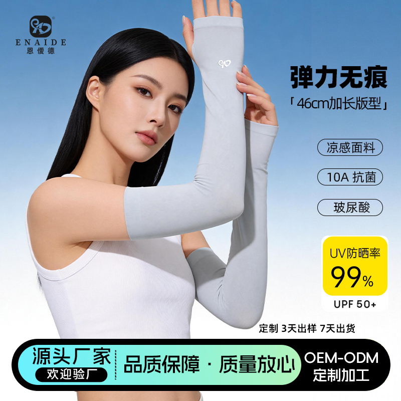 冰丝防晒袖套夏季薄款男女通用开车运动骑行防紫外线冰丝护臂手袖图