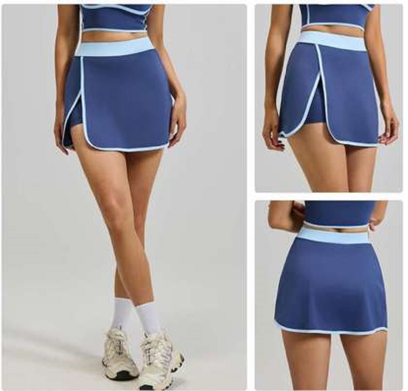 A high-waisted, slimming A-line, versatile short skirt for women in summer