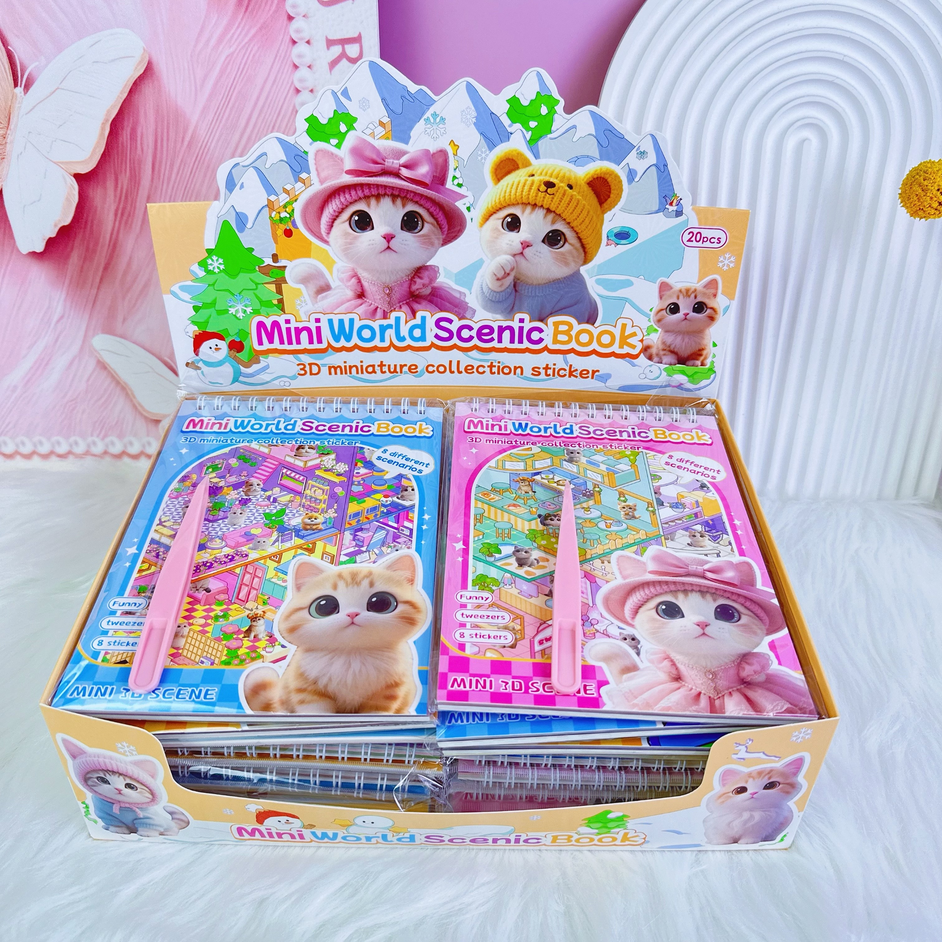 This collection of English version cartoon 3D scene stickers, this scene planner, Guka landscaping book, 3D miniature scene stickers details Picture
