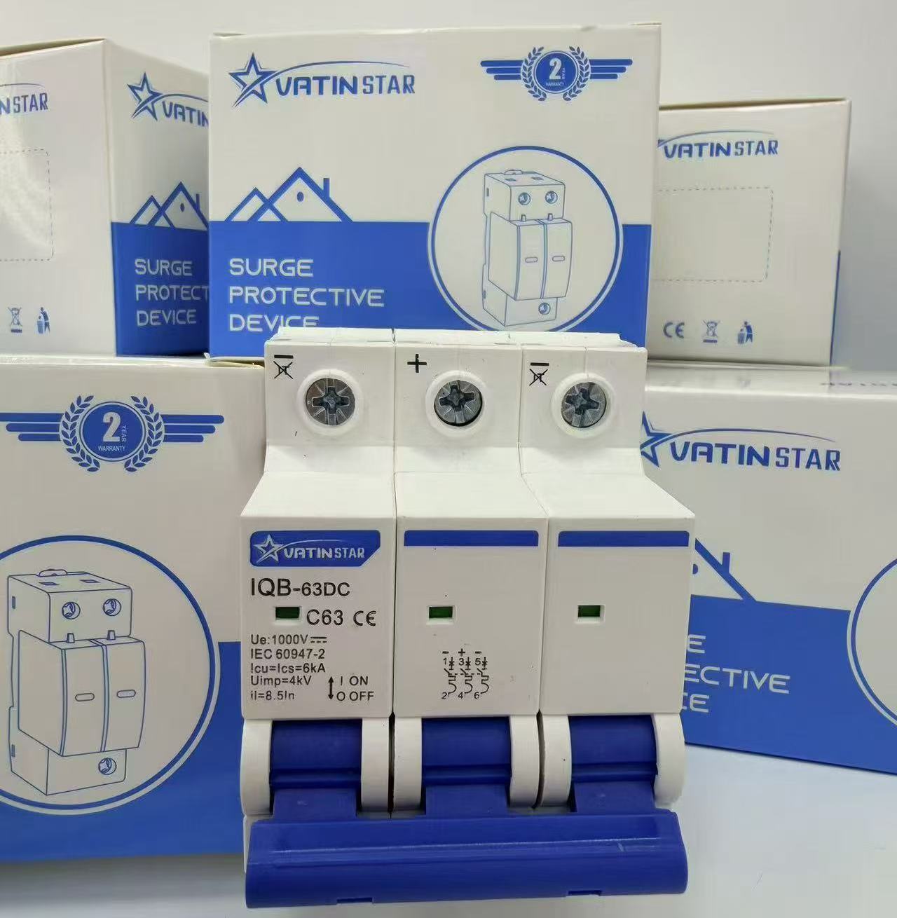 VATING STAR IQB-63DC DC protection switch CE surge protector DC 63A Lightning Overvoltage protection device