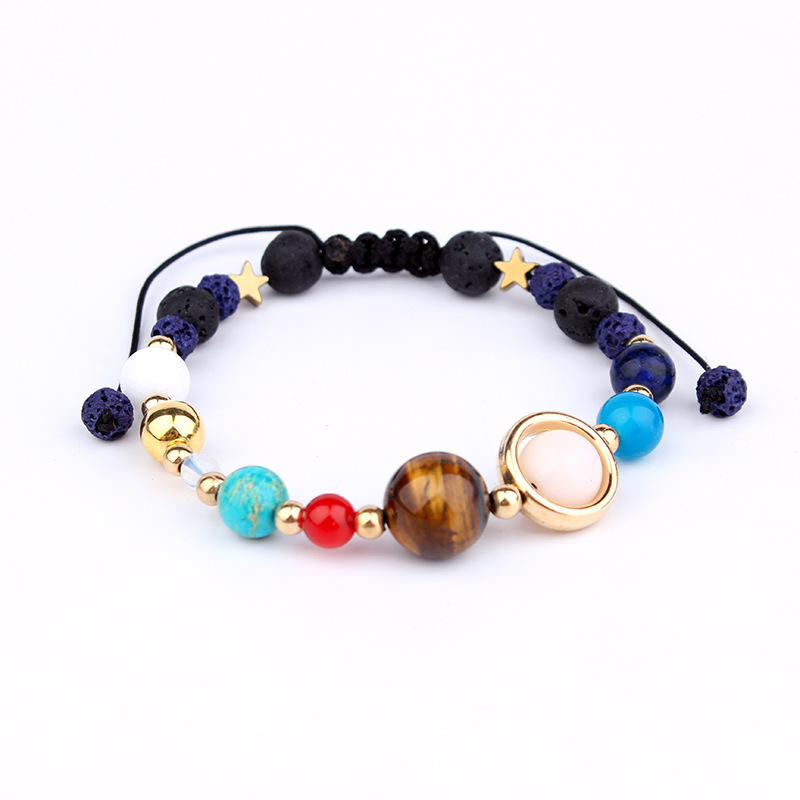 Starry Sky Nine Planets Volcanic Stone bracelet, simple and versatile couple bracelet, personalized energy stone bracelet manufacturer wholesale detail image 6