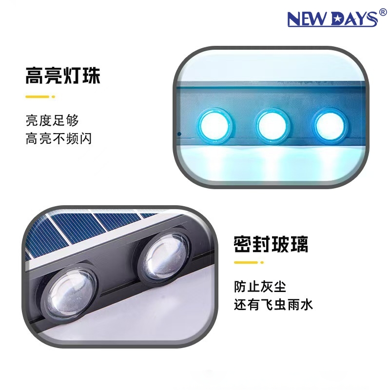 NEWDAYS brand cross-border new led integrated solar waist trapezoidal wall lamp, outdoor waterproof, energy-saving, high-brightness lighting decorative garden lamp, solar lamp street lamp Specification image