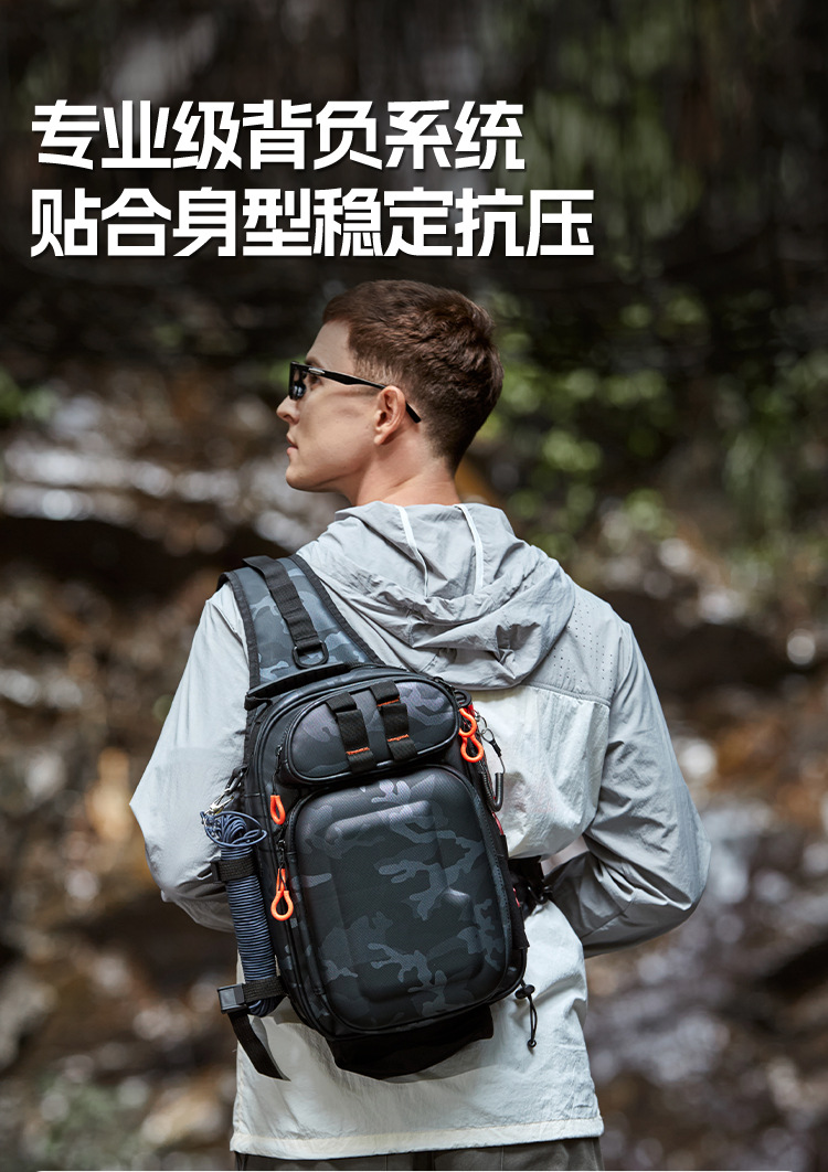 Lure bag: Multi-functional lure bag, dual-purpose high-end PVC hard shell waterproof backpack, crossbody bag, outdoor travel bag, cycling bag, fishing bag detail image 6