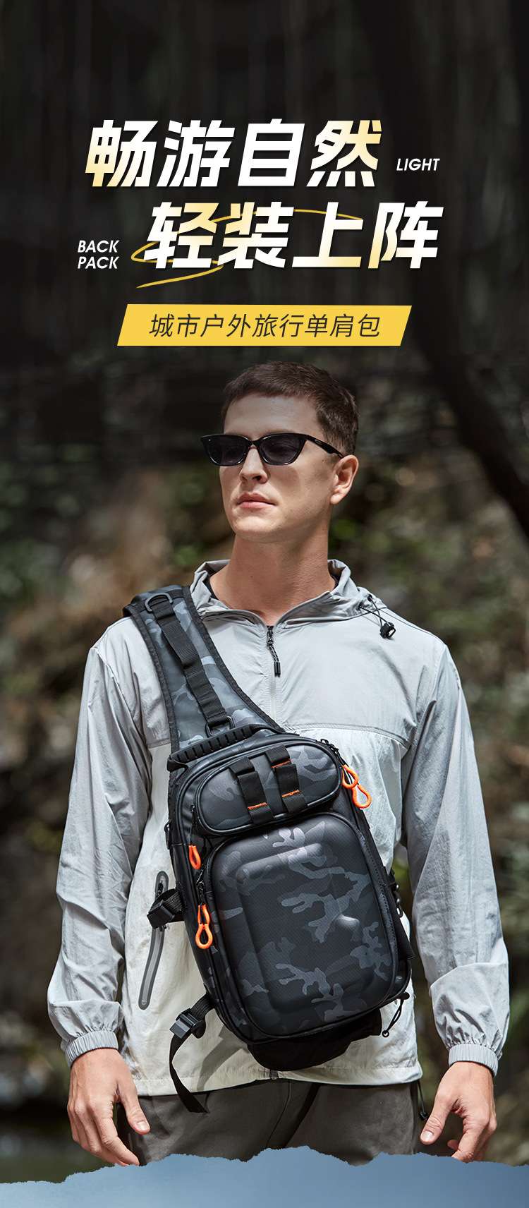 Lure bag: Multi-functional lure bag, dual-purpose high-end PVC hard shell waterproof backpack, crossbody bag, outdoor travel bag, cycling bag, fishing bag detail image 1