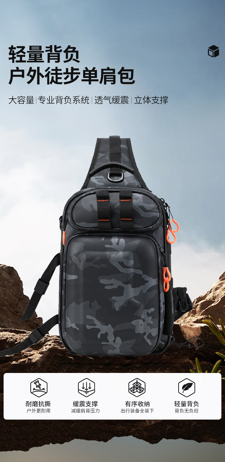 Lure bag: Multi-functional lure bag, dual-purpose high-end PVC hard shell waterproof backpack, crossbody bag, outdoor travel bag, cycling bag, fishing bag detail image 15