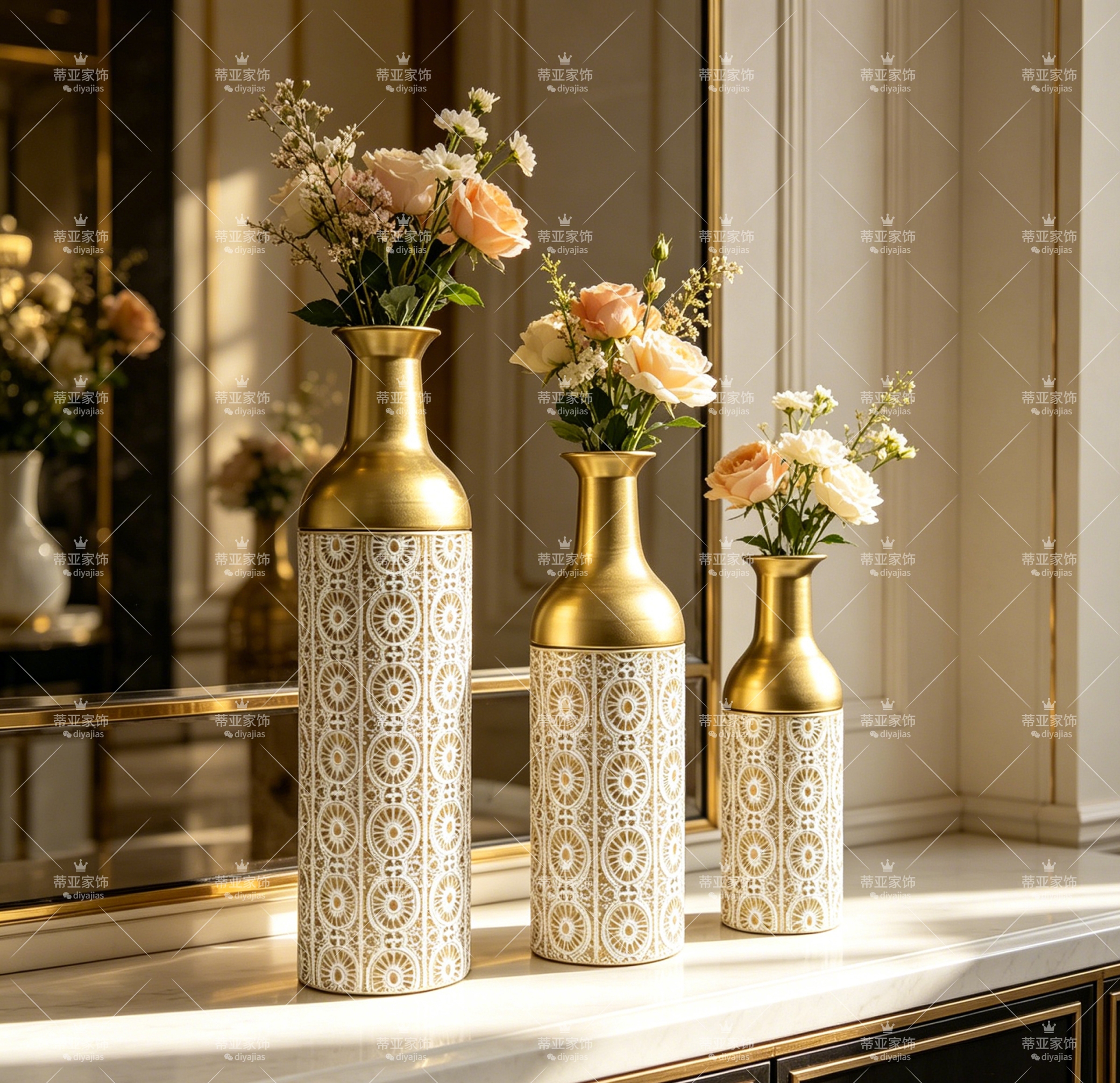 The iron vase decoration is light luxury Application Scenario
