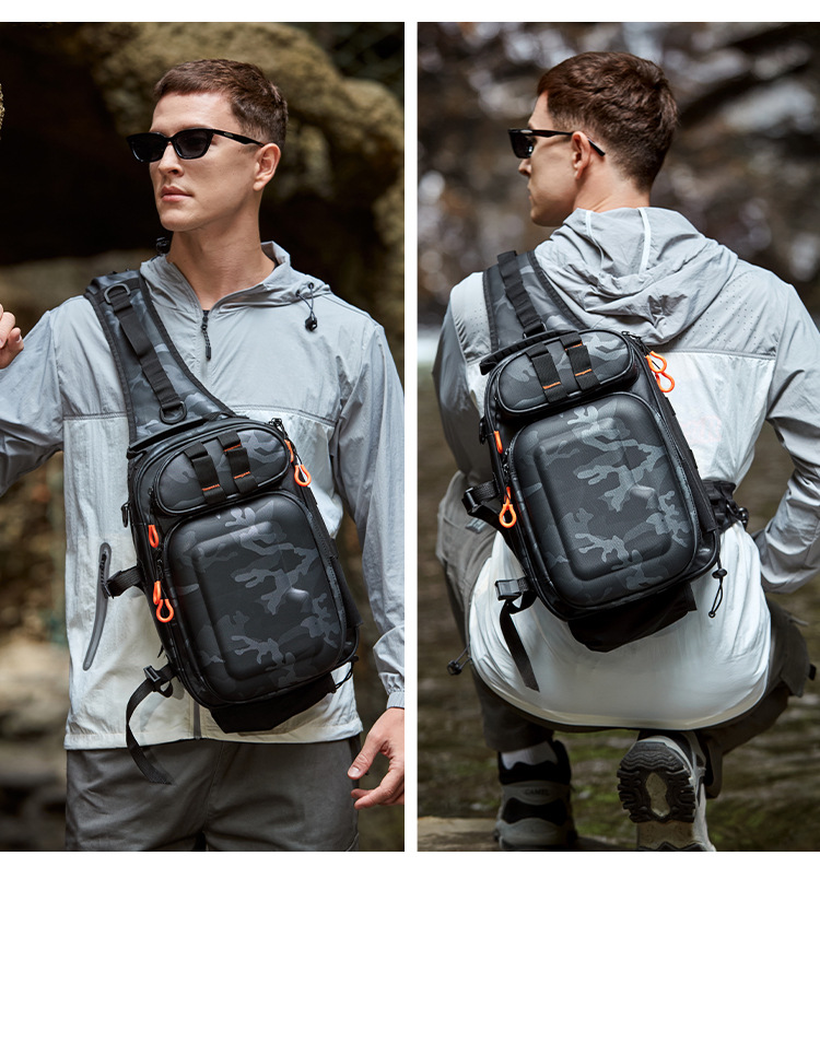 Lure bag: Multi-functional lure bag, dual-purpose high-end PVC hard shell waterproof backpack, crossbody bag, outdoor travel bag, cycling bag, fishing bag detail image 19