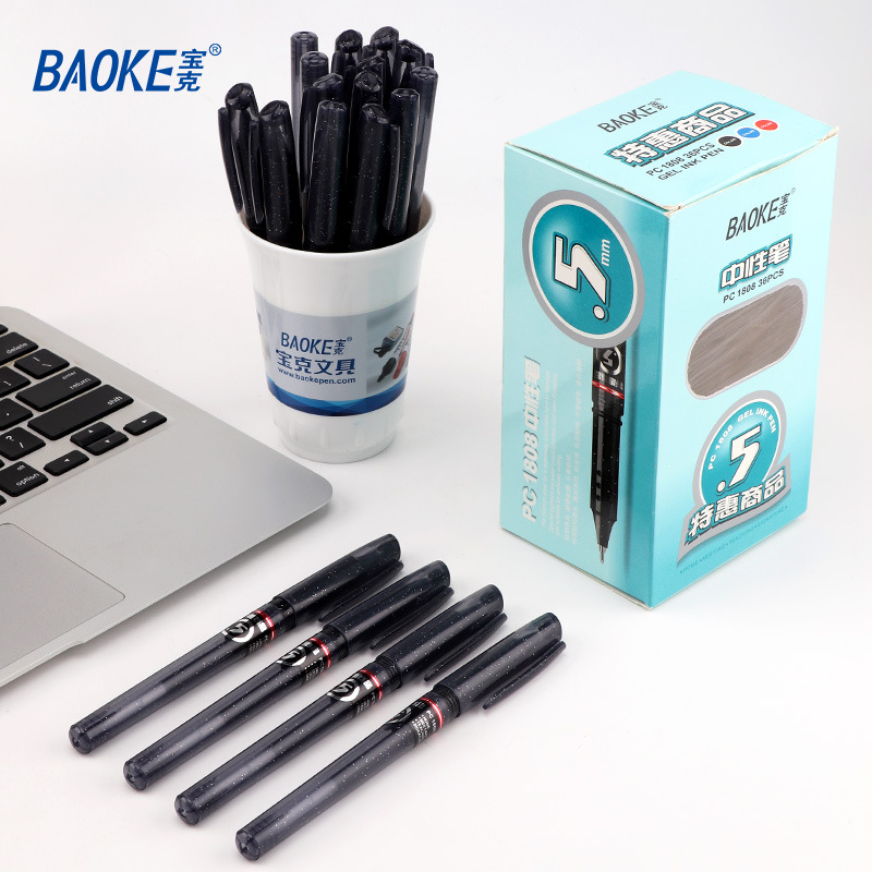 Bok 1808 Full Needle Gel Pen 0.5 Creative Student writing and exam Pen Black Gel Pen Office Carbon pen Application Scenario