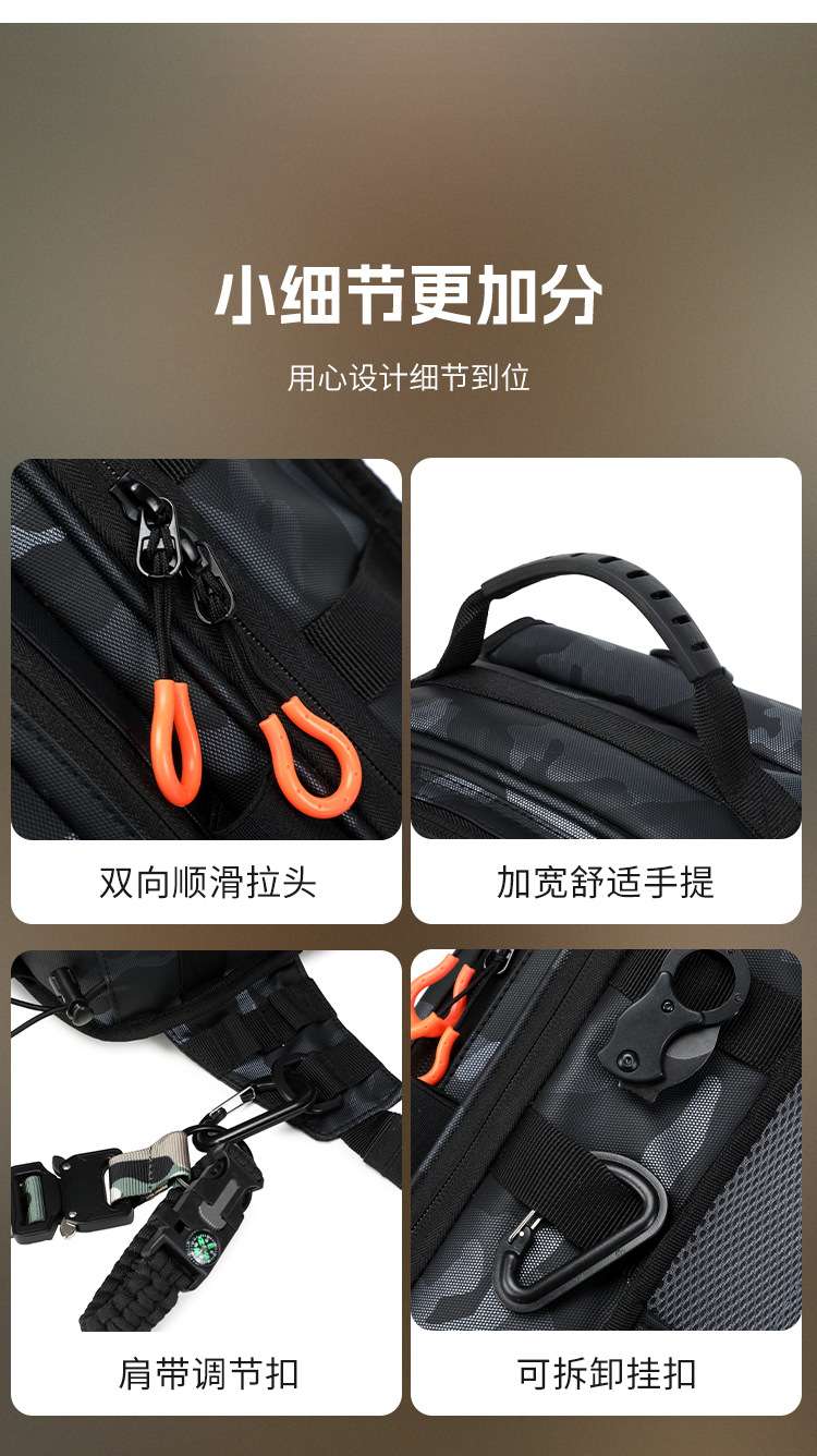 Lure bag: Multi-functional lure bag, dual-purpose high-end PVC hard shell waterproof backpack, crossbody bag, outdoor travel bag, cycling bag, fishing bag detail image 13