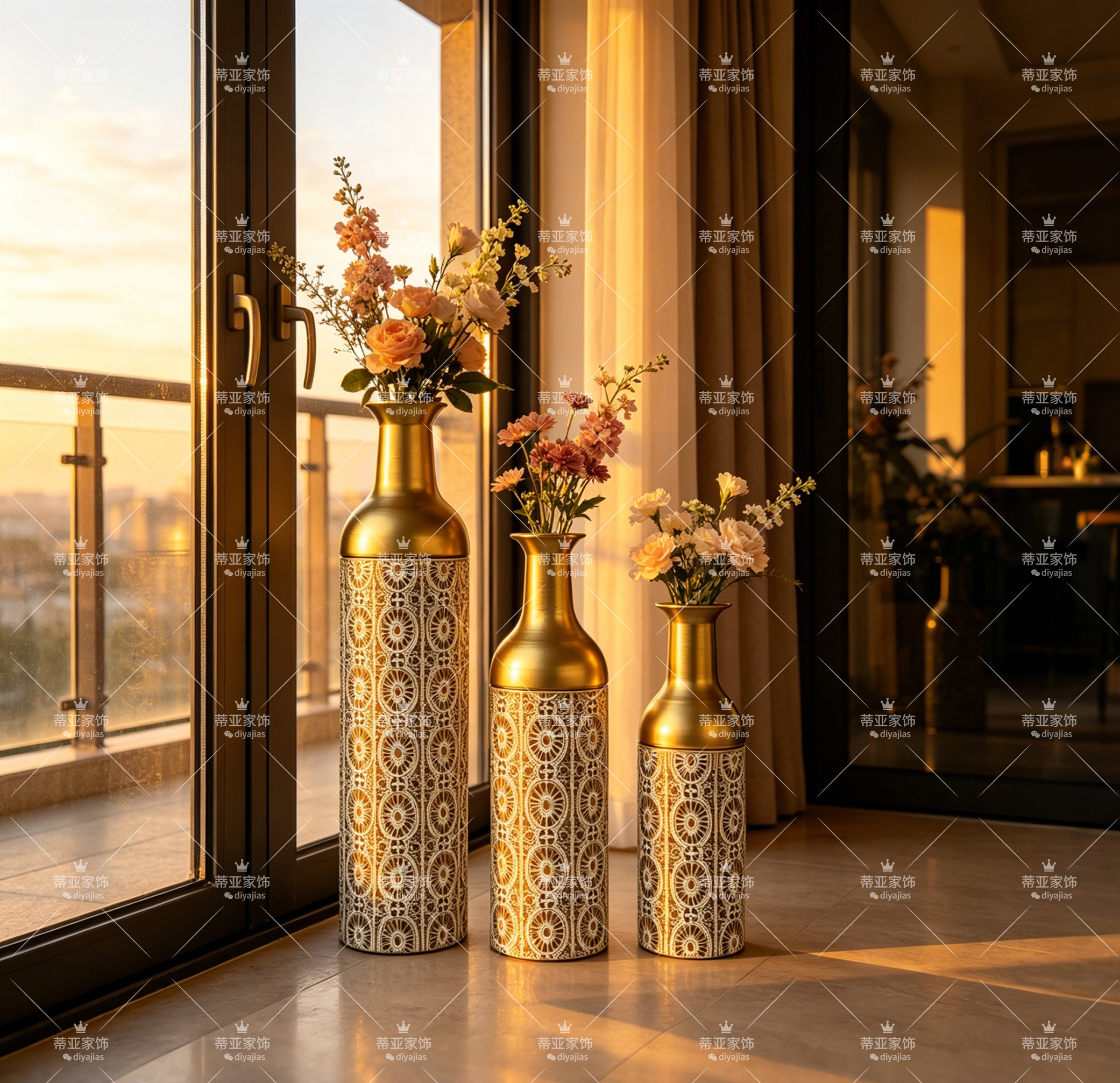 The iron vase decoration is light luxury Specification image