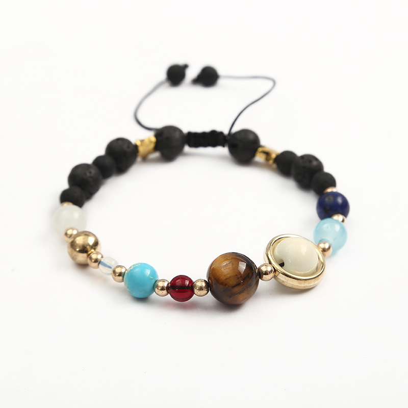 Starry Sky Nine Planets Volcanic Stone bracelet, simple and versatile couple bracelet, personalized energy stone bracelet manufacturer wholesale Starry Sky Nine Planets Volcanic Stone bracelet, simple and versatile couple bracelet, personalized energy stone bracelet manufacturer wholesale