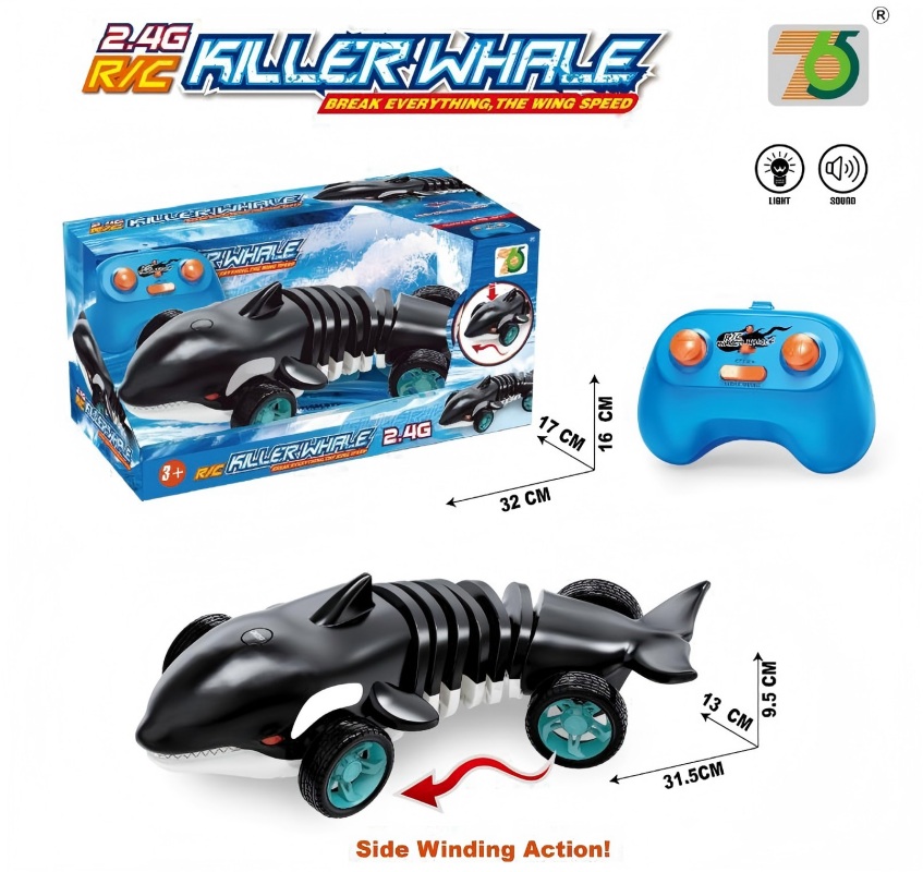 Orwhale-shaped remote control toy car for children and boys details Picture