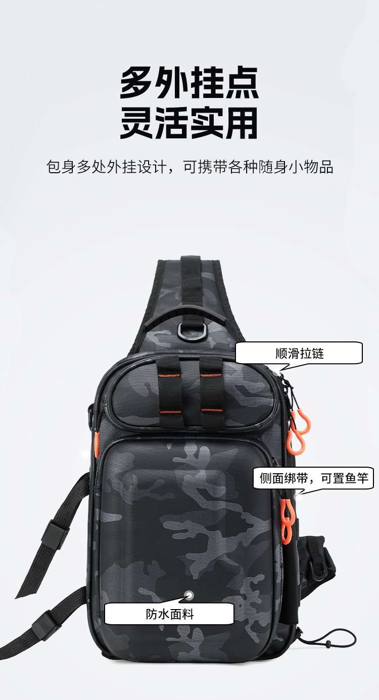 Lure bag: Multi-functional lure bag, dual-purpose high-end PVC hard shell waterproof backpack, crossbody bag, outdoor travel bag, cycling bag, fishing bag detail image 11