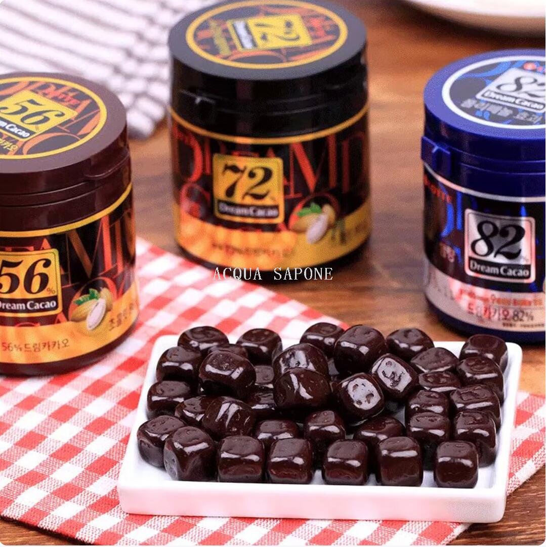 包邮！韩国进口乐天巧克力72~82%黑巧克力豆86g 休闲解馋零食
