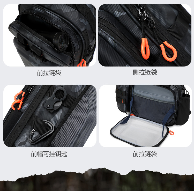 Lure bag: Multi-functional lure bag, dual-purpose high-end PVC hard shell waterproof backpack, crossbody bag, outdoor travel bag, cycling bag, fishing bag detail image 12