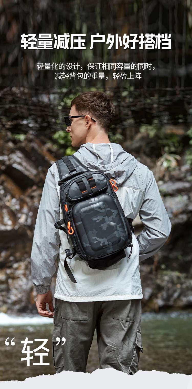 Lure bag: Multi-functional lure bag, dual-purpose high-end PVC hard shell waterproof backpack, crossbody bag, outdoor travel bag, cycling bag, fishing bag detail image 4